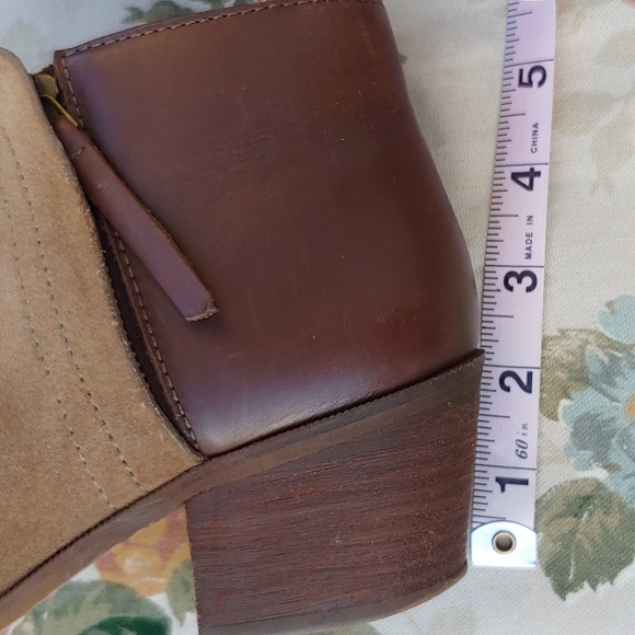Madewell Low Chelsea Brown Leather and Tan Suede Ankle Boots Women's size 8.5 - Picture 10 of 17